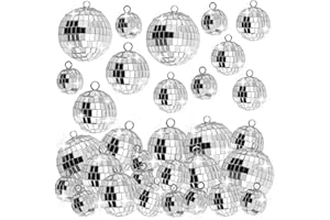 Disco Ball, Kaluofan 25PCS Cool and Fun Disco Ball Decor, Mini Disco Balls, Mirror Disco Ball, Mirror Ball for a Party or Dj 
