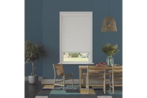 LUMINO 2-inch Faux Wood Cordless Room Darkening Blinds for Windows - Starting at $19.97 - (Over 500 Custom Sizes) Faux Wood Blinds, Window Blinds Cordless, White - 30" W x 60" H