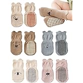 BEHELE Baby Toddler Non-skid Socks with Grips Anti Skid Slipper Cartoon Socks for Girls Boys Infant Newborn 5 Pairs (US, Age, 1 Year, 3 Years, Style2)