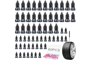 60PCS Tire Repair Rubber Nails, Screw in Tire Repair Nails Kit with a Screwdriver, Tire Repair Screws, Self-Service Tire Plug