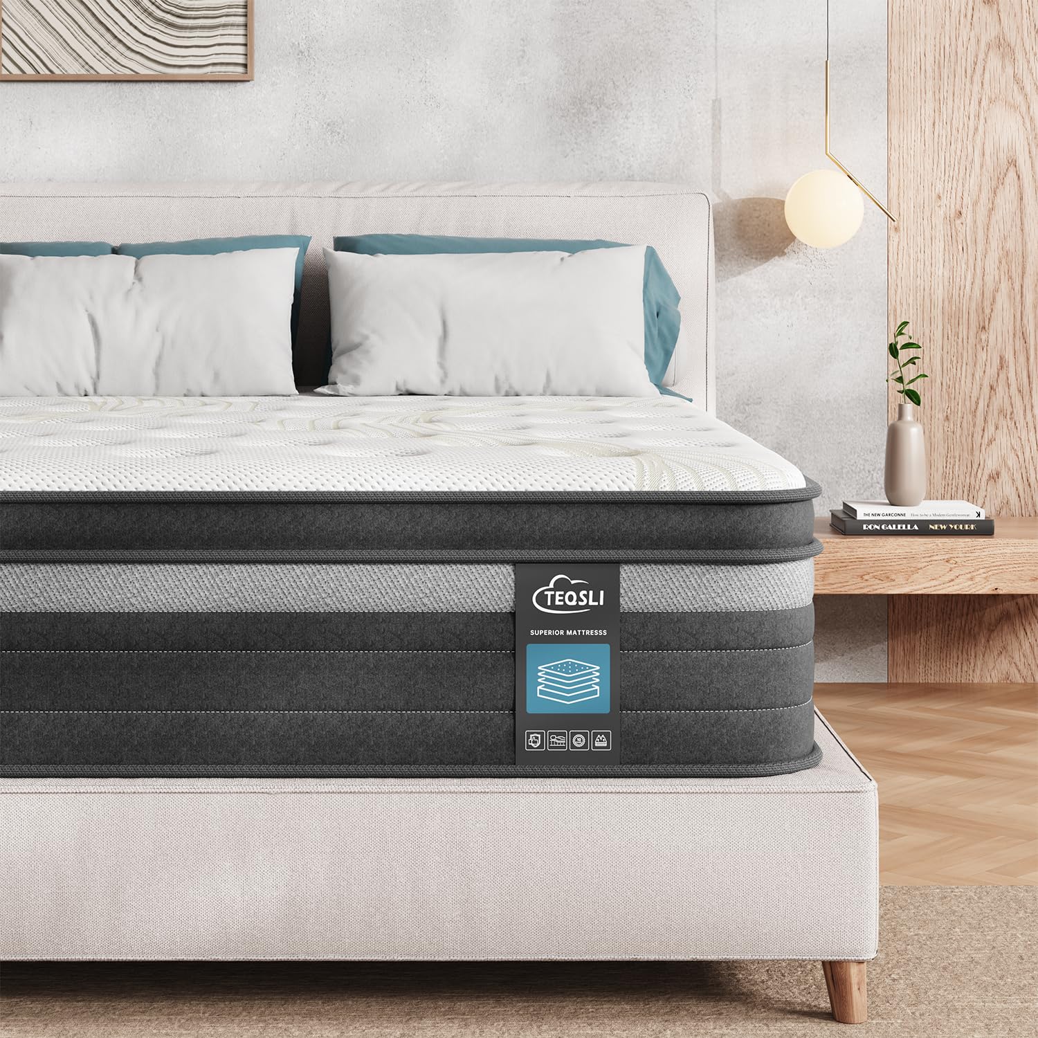 Nisien Black 10 inch Queen Mattress, Cooling Gel Memory Foam Hybrid Ma – Nisien mattress Nisien Black 10 inch Queen Mattress, Cooling Gel Memory Foam Hybrid Ma – Nisien mattress