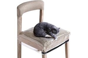 SIWUTIAO 2 Pack Clear Plastic Dining Chair Covers, Reusable Thickened Soft PVC Seats Protector, Double-Sided Adjustable Waterproof Chairs Slipcover