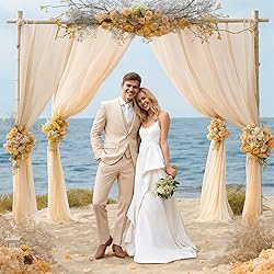 PARTISKY Wedding Arch Draping Fabric,2 Panels 18FT