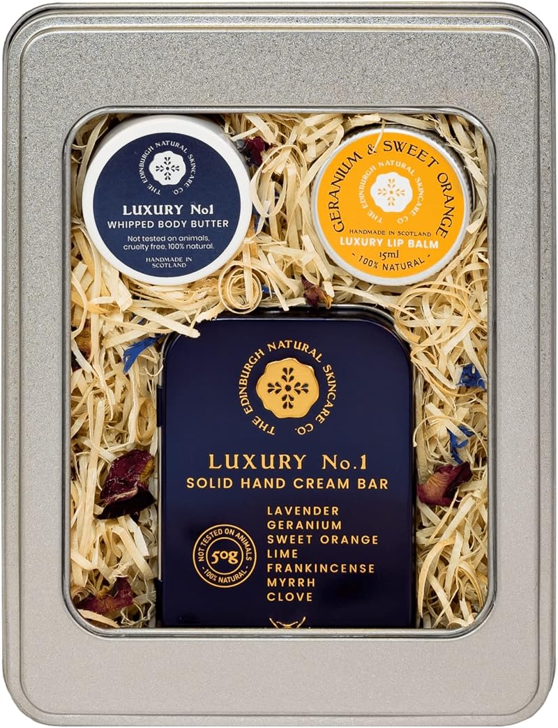 Edinburgh Natural Skincare Luxury Gift Box Hand Cream Lip Balm Body Butter