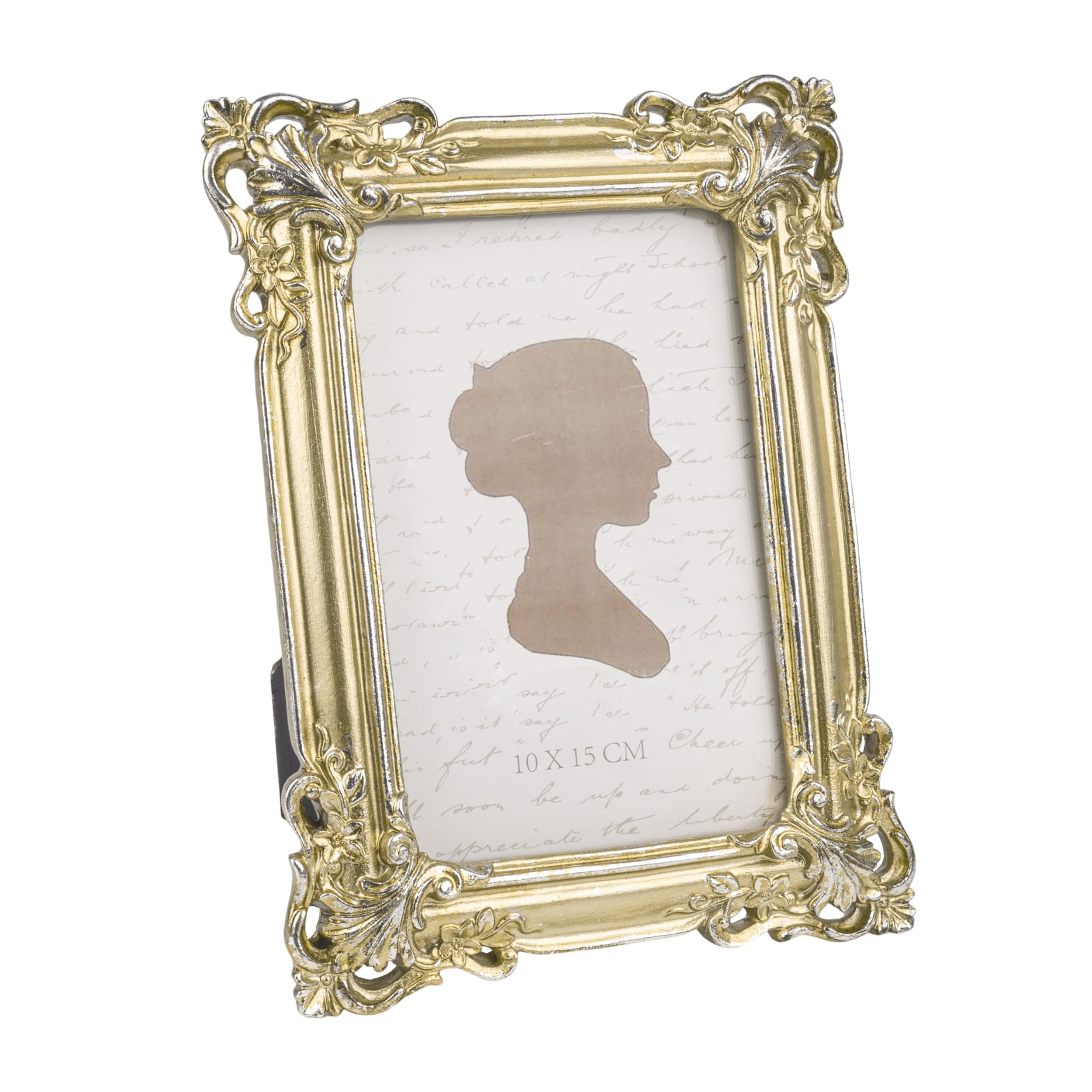 Sunlit Vintage Picture Frame 4x6 Inch, Antique Photo Frames with Glass Front, Ornate Photo Display, Tabletop Wall Hanging, Gift Ideas, 10x15 cm