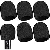 6 Pcs Microphone Covers Foam Mic Cover Windscreen for Standard Handheld Microphones, Noise Reduction and Sound Clarity Enhancement