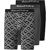 Natural Feelings Mens Underwear Modal Boxer Briefs 9 Inch Long Leg Boxer Briefs for Men Pack