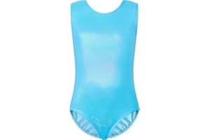 KIRINKYLIN Girls Gymnastics Leotards Size 4-12 Years Old Multicolor Sleeveless Dancewear Little Kids Bodysuits Tumbling Outfits