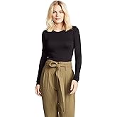 Enza Costa Women's Essential Supima Cotton Bold Long Sleeve Crew Neck Top