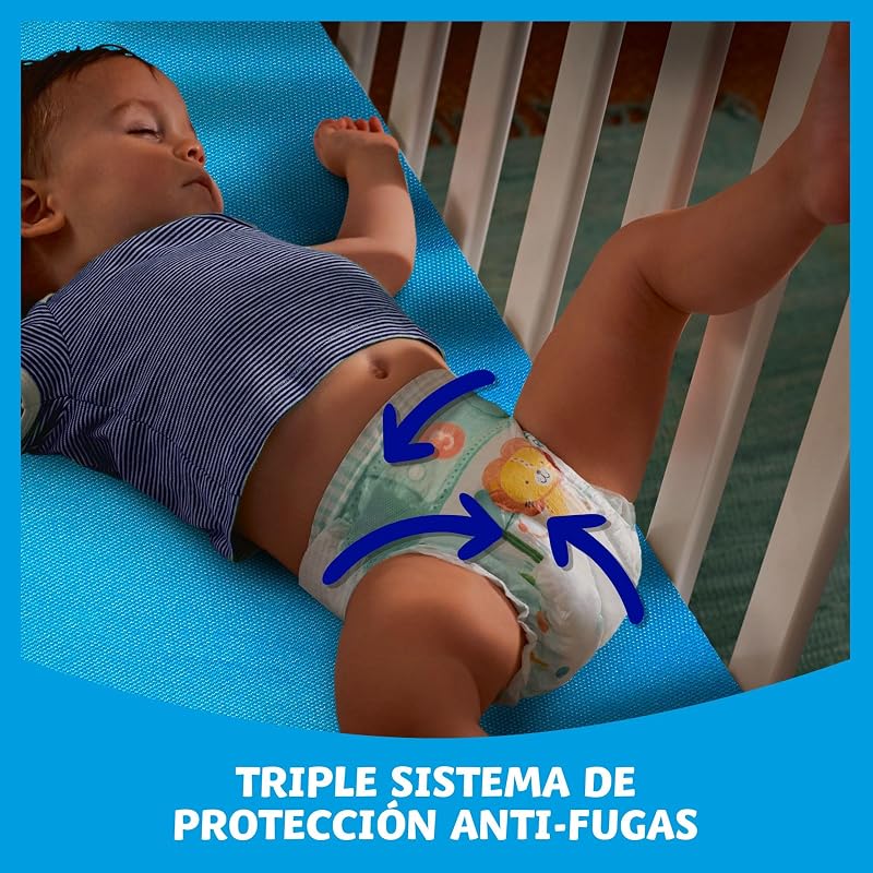 Pañales Bebé-Seco, Talla 3 (6-10 kg), 84 Pañales, Una Noche Hasta Un 100% Libre De Fugas