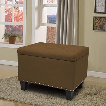Amazon Com Magshion Rectangular Storage Ottoman Bench Tufted Footrest Lift Top Pouffe Ottoman Coffee Table Seat Foot Rest And More 24 Linen Coffee Furniture Decor