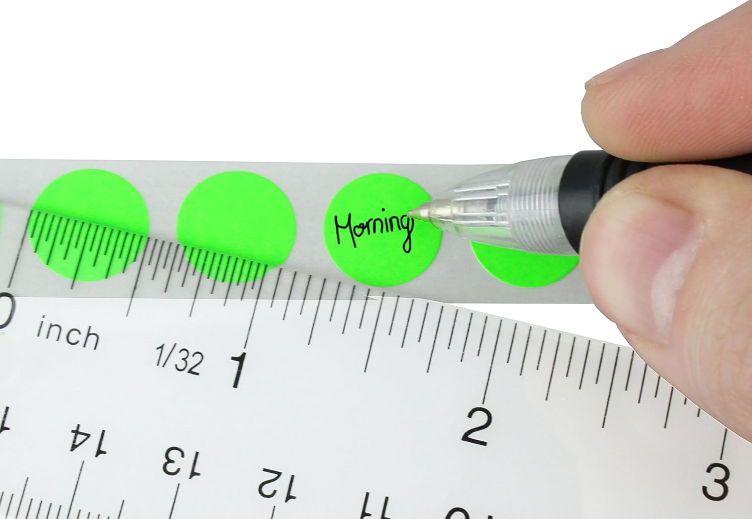 ChromaLabel 1/2 Inch Round Removable Color-Code Dot Stickers, 1000 per Dispenser Box, Fluorescent Green : Office Products