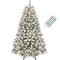 YITAHOME Prelit Snow Flocked Artificial Full