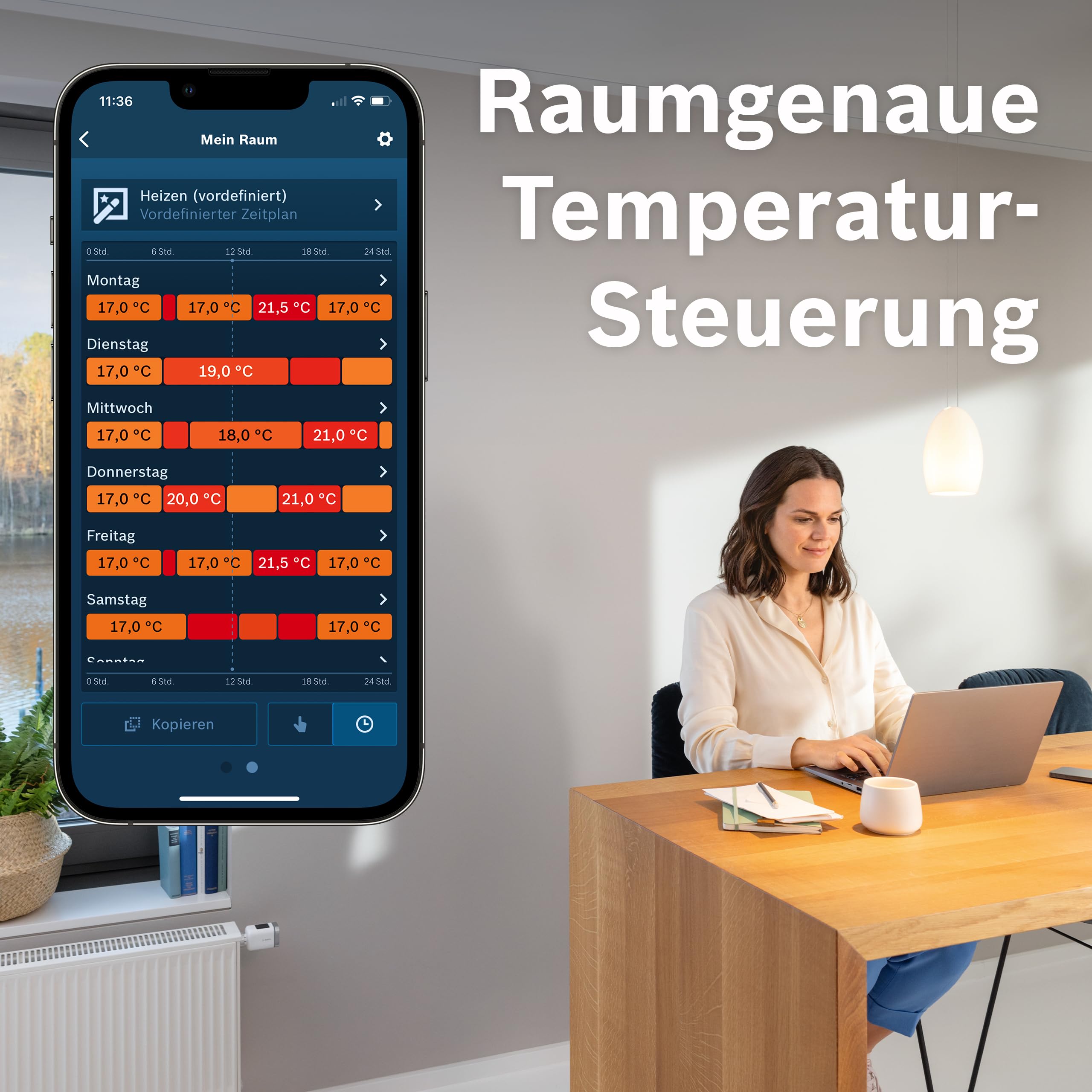 Bosch Smart Home Heizkörperthermostat II [+M], smartes Thermostat, Flexible Nutzung im Bosch Smart Home System oder in herstellerübergreifend in Matter, anthrazit Systemen 2