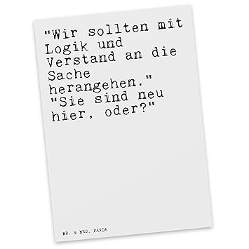 Mr Mrs Panda Postkarte Mit Spruch Wir Sollten Mit Logik Und