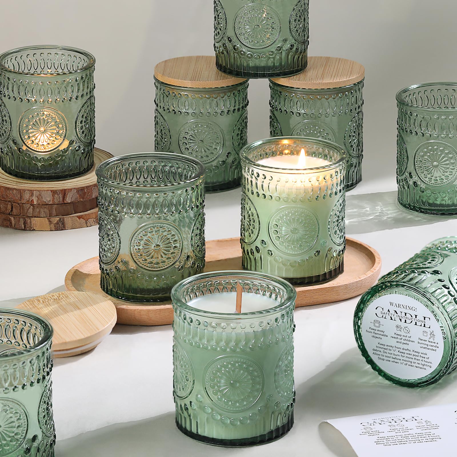 Photo 1 of ***MISSING ONE***
DARJEN 10 Pack Green Candle Jars for Making Candles- 7.5 OZ Empty Glass Candle Making Jars with Bamboo Lids and Labels, Candle Containers Candle Making Jars for DIY Gifts