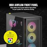 Corsair 4000D RGB AIRFLOW Mid-Tower Case w/ 3x AF120 RGB ELITE Fans & Node PRO view 4