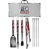 NCAA Siskiyou Sports Fan Shop Alabama Crimson Tide Steel Tailgater BBQ Set w/Case 8 piece Gray