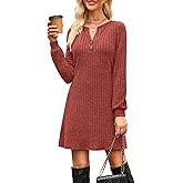 Annebouti Women's 2026 Spring Fully Lined Pocketed Long Sleeve Mini Sweater Dress
