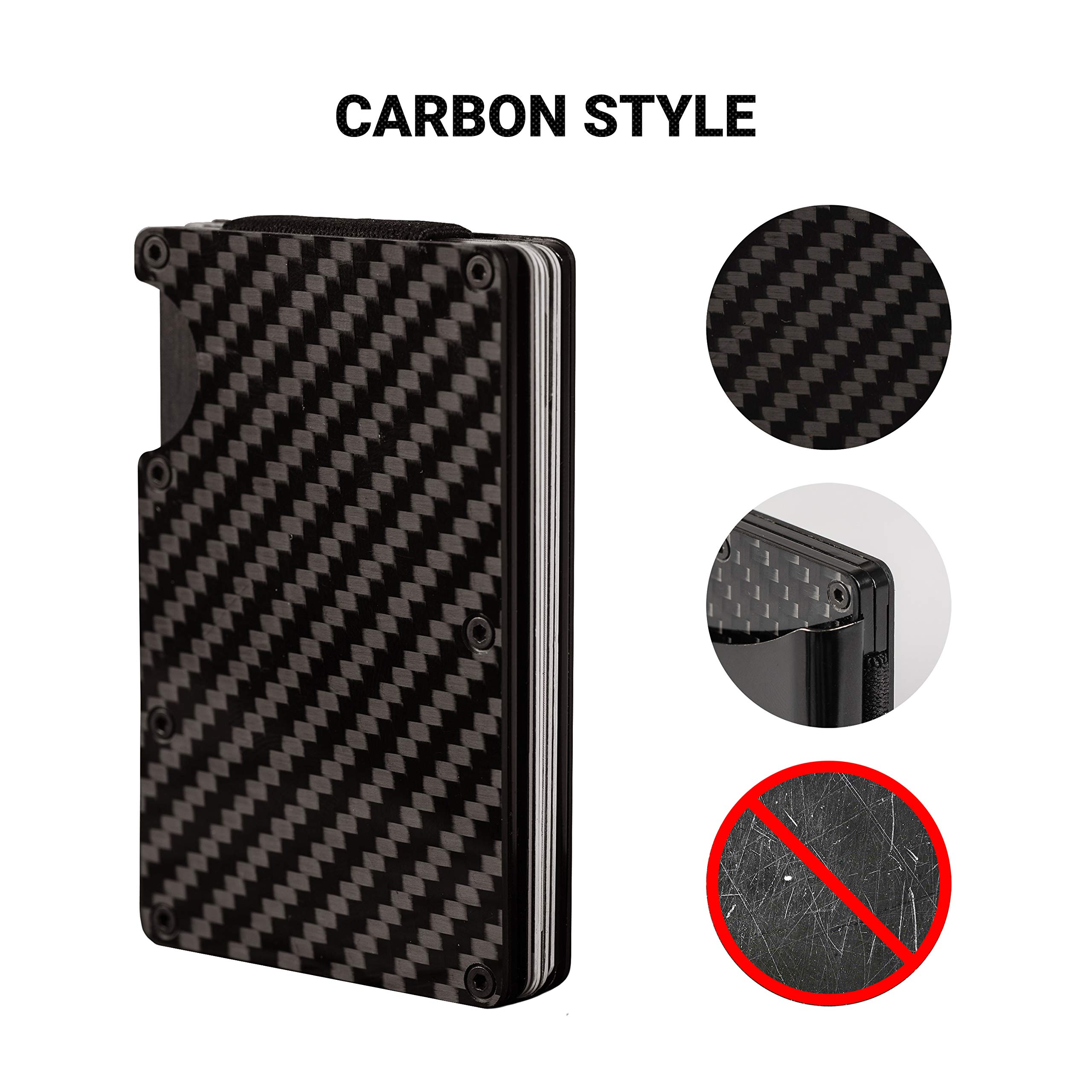 Carbon Fiber Wallet - Minimalist Wallet - Money Clip - RFID Wallets For Men - Credit Card Holder - Carbon Fiber Money Clip - Slim Wallet - Aluminum Wallet - RFID Clip Wallet - 2018 Upgraded Version
