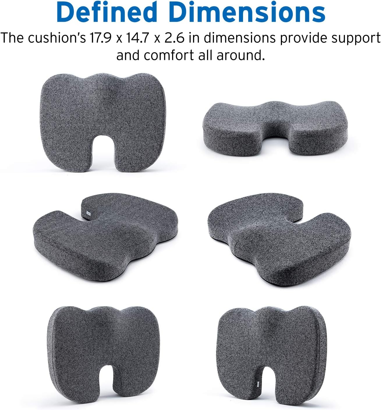 Etekcity Seat Cushion for Office Chair Cushion 100% Memory Foam Non-Slip Coccyx Orthopedic for Tailbone & Sciatica & Back Pain Relief Bamboo Charcoal Breathable Fadeless Cushion Cover: Home & Kitchen