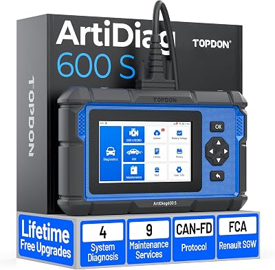 TOPDON AD600S OBD2 Scanner ABS SRS 9 Services Oil BMS TPMS DPF