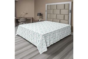 Ambesonne Nautical Flat Sheet, Underwater Themed Pattern of Seahorses and Starfish, Soft Comfortable Top Sheet Decorative Bedding 1 Piece, California King, Seafoam Sepia