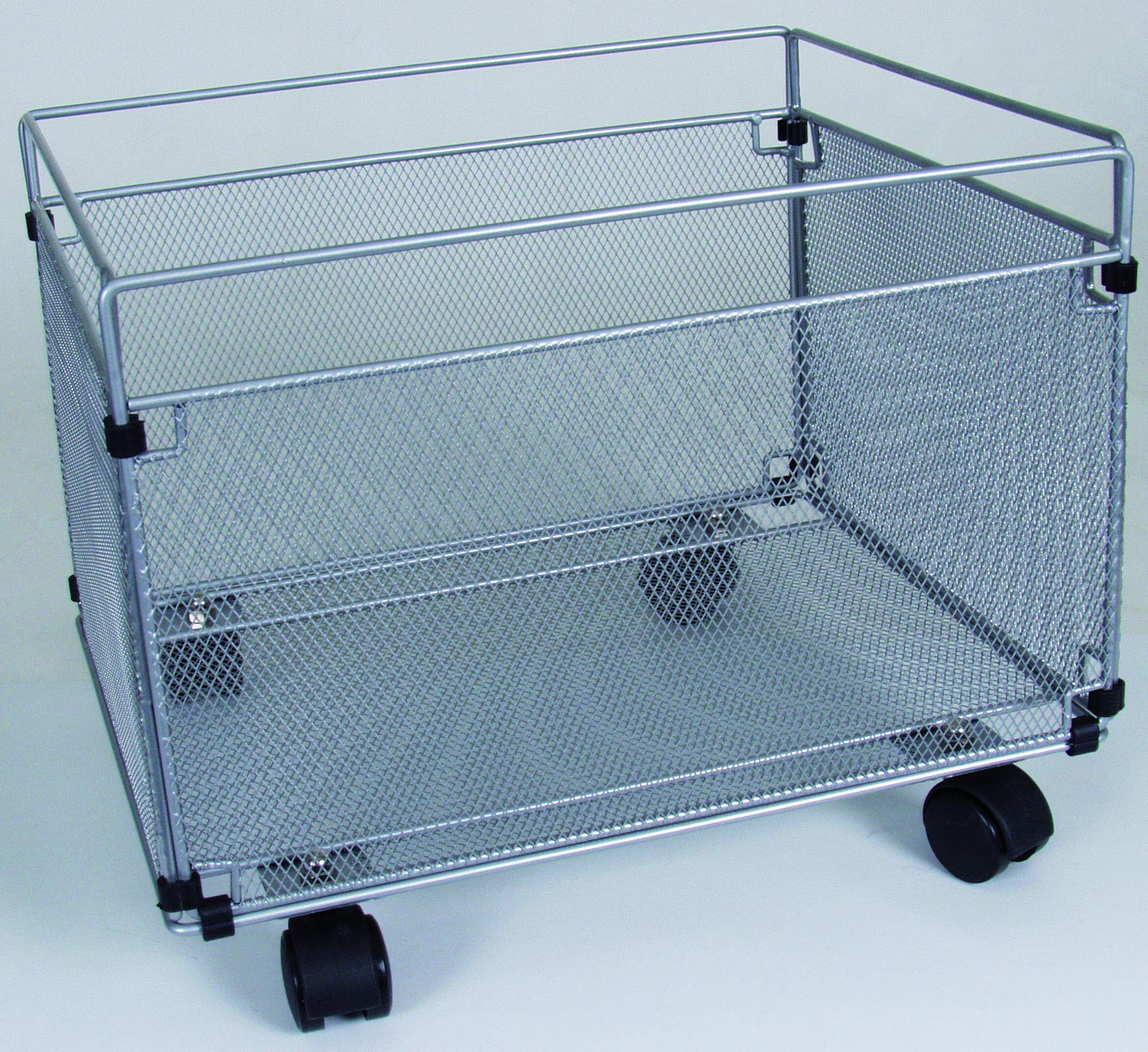 Q-Connect - Hanging File Holder with Wheels Silver Metallic Grid 32.5 x 38 x 30 cm for DIN A4 Folders