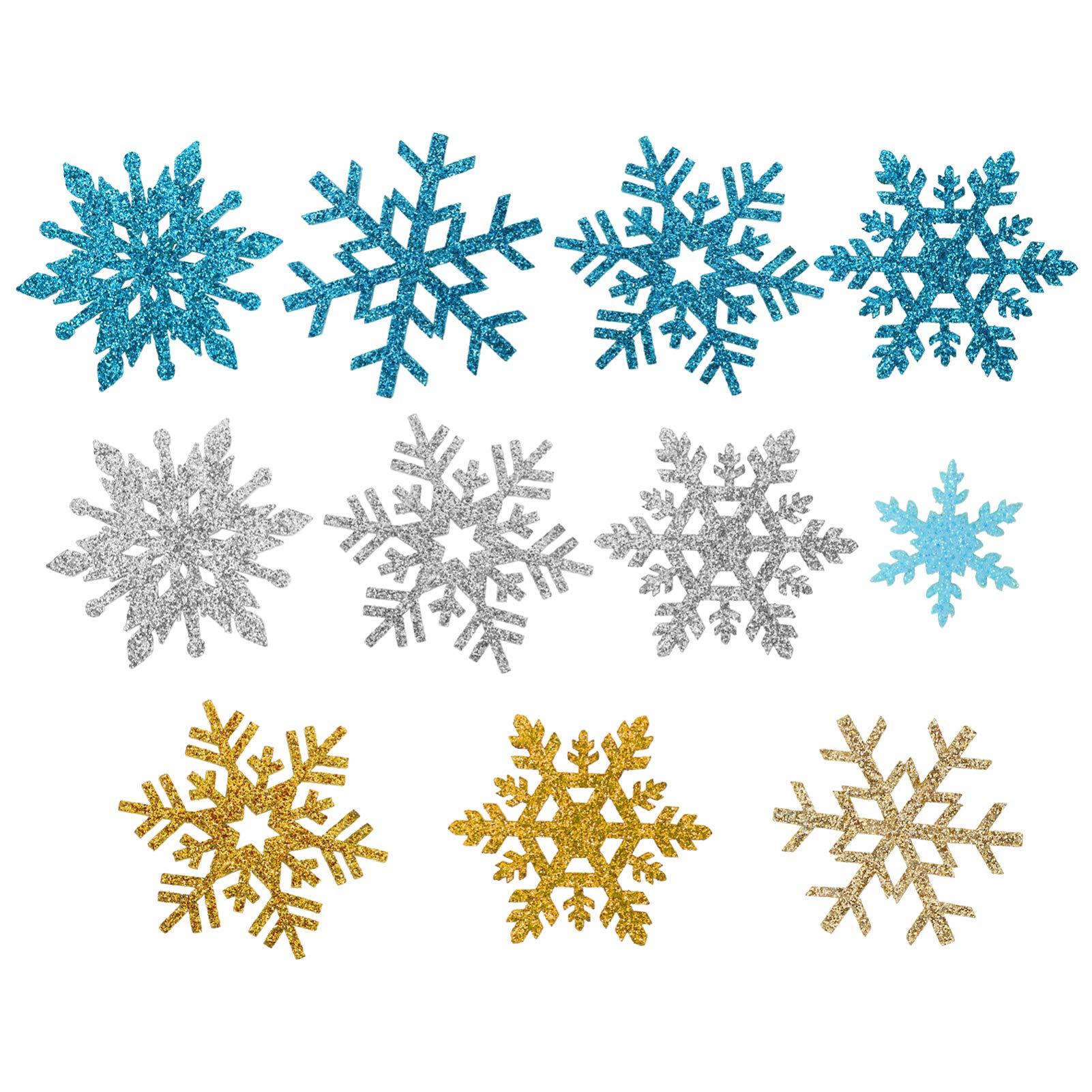 SOIMISS 40pcs Christmas Snowflake Charms DIY Shiny Glitter Snowflake Craft Flatback Beads Embellishment for Handcraft Hair Pin Necklace Earring Jewelry Making (Random)