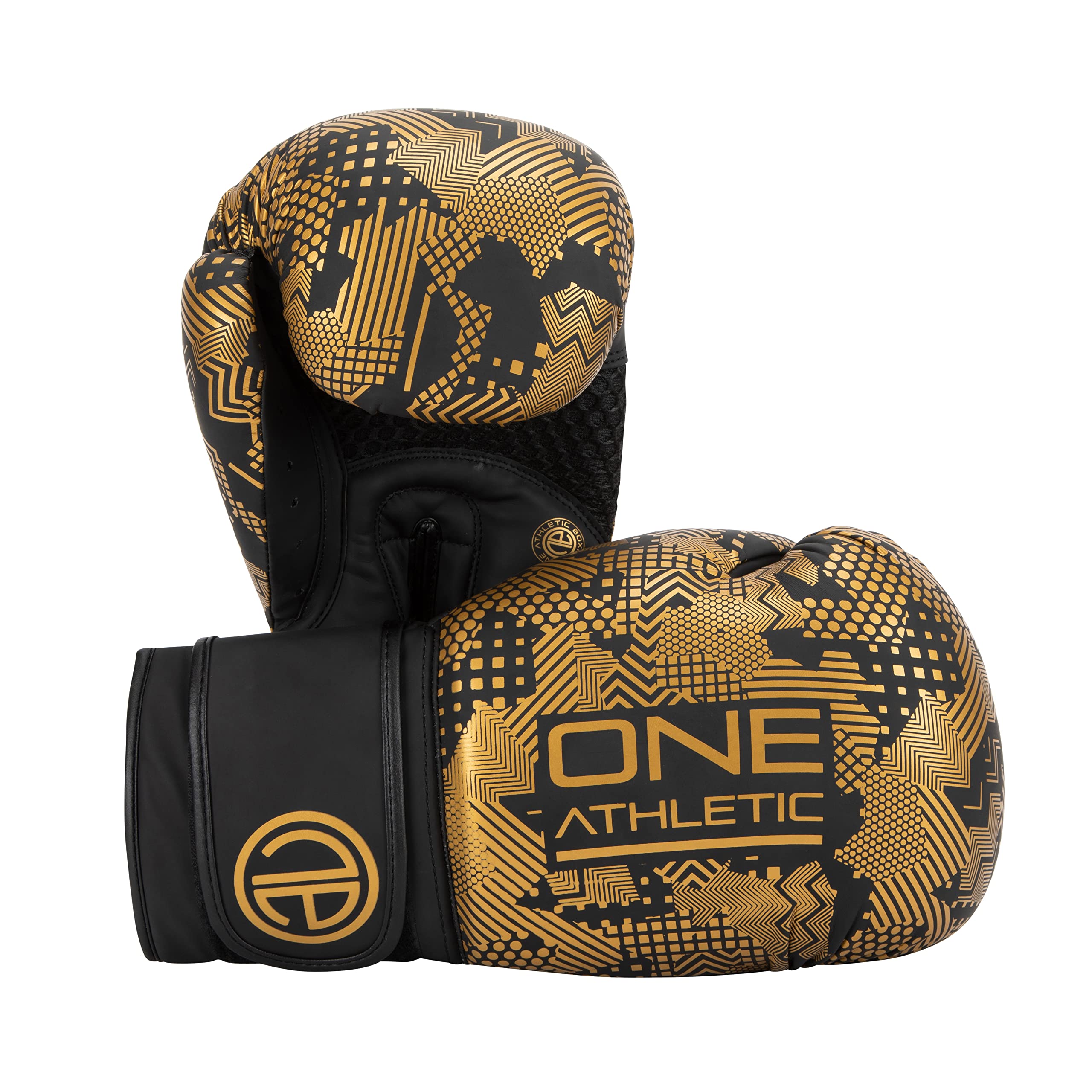 One Athletic CHALLENGER Mk I Strap Training Glove, 12 oz Size, Gold Black