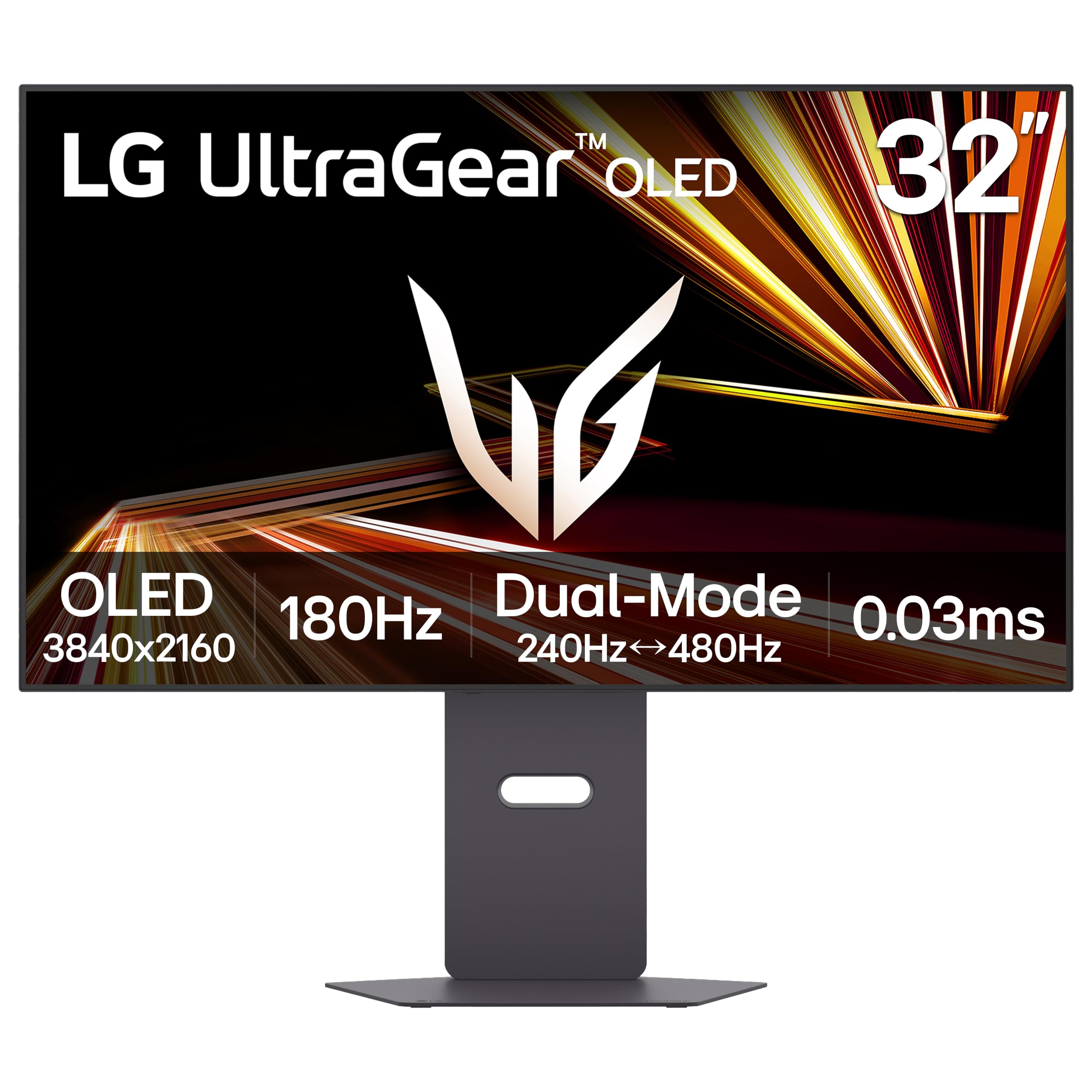 Photo 1 of LG 32GX870A-B 32-inch Ultragear 4K UHD (3840 x 2160) OLED Gaming Monitor, Dual-Mode, 240Hz, 0.03ms, NVIDIA, AMD FreeSync Premium Pro, VESA DisplayHDR True Black 400, USB Type-C, DP2.1