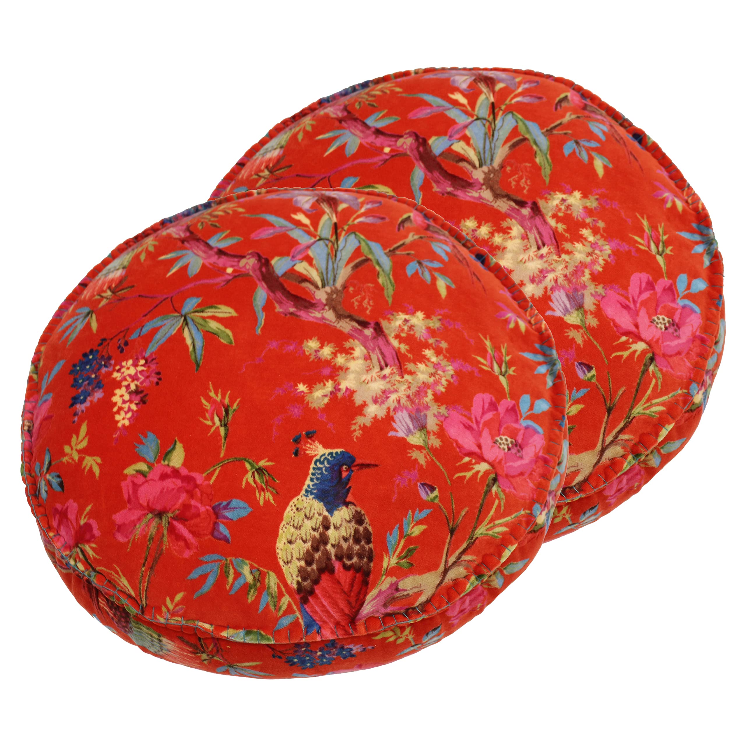 Paoletti Paradise Polyester Filled Cushions (Twin Pack), Orange, 50 x 12cm