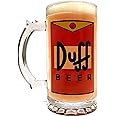 DUFF Beer Mug - 16oz - The Simpsons Inspired - Thick Quality Clear Glass - Artwork On Both Sides - Giftable Foam Protection