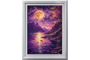 Leczany Cross Stitch Stamped Kits Patterns Craft Kit Needlepoint Full Range of Embroidery Starter Kits Beginners for DIY 11CT 3 Strands | Beautiful Sunset Scenery 13×18.1 inches