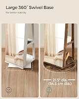 SONGMICS 6 LEDs Full-Length Mirror Jewellery Cabinet JJC007X01 Rustic Brown view 7