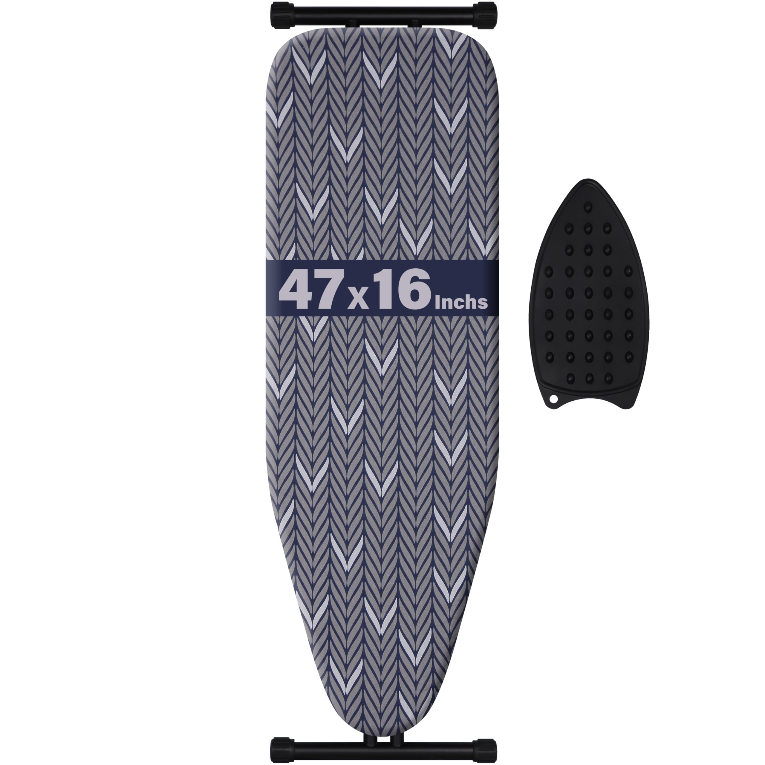 Photo 1 of ***DAMAGED LEG, VIEW ALL IMAGES*** veiox Ironing Board Full Size, Metal Construction Iron Board with Extra Thick Heavy Duty Padded Cover, Stable Structure, Anti-Skid Feet (47x16)