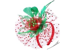 AGITATESAND LED Light up Fascinator Hats Kentucky Fascinator Derby Flower Headband Feather Mesh Wedding Hair Clip for Women