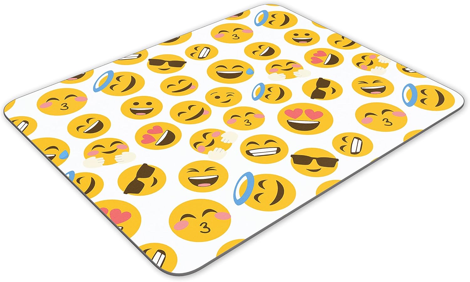 Funky Emoji Faces Mouse Mat Pad Phone Face Kids Teens Gift PC Computer