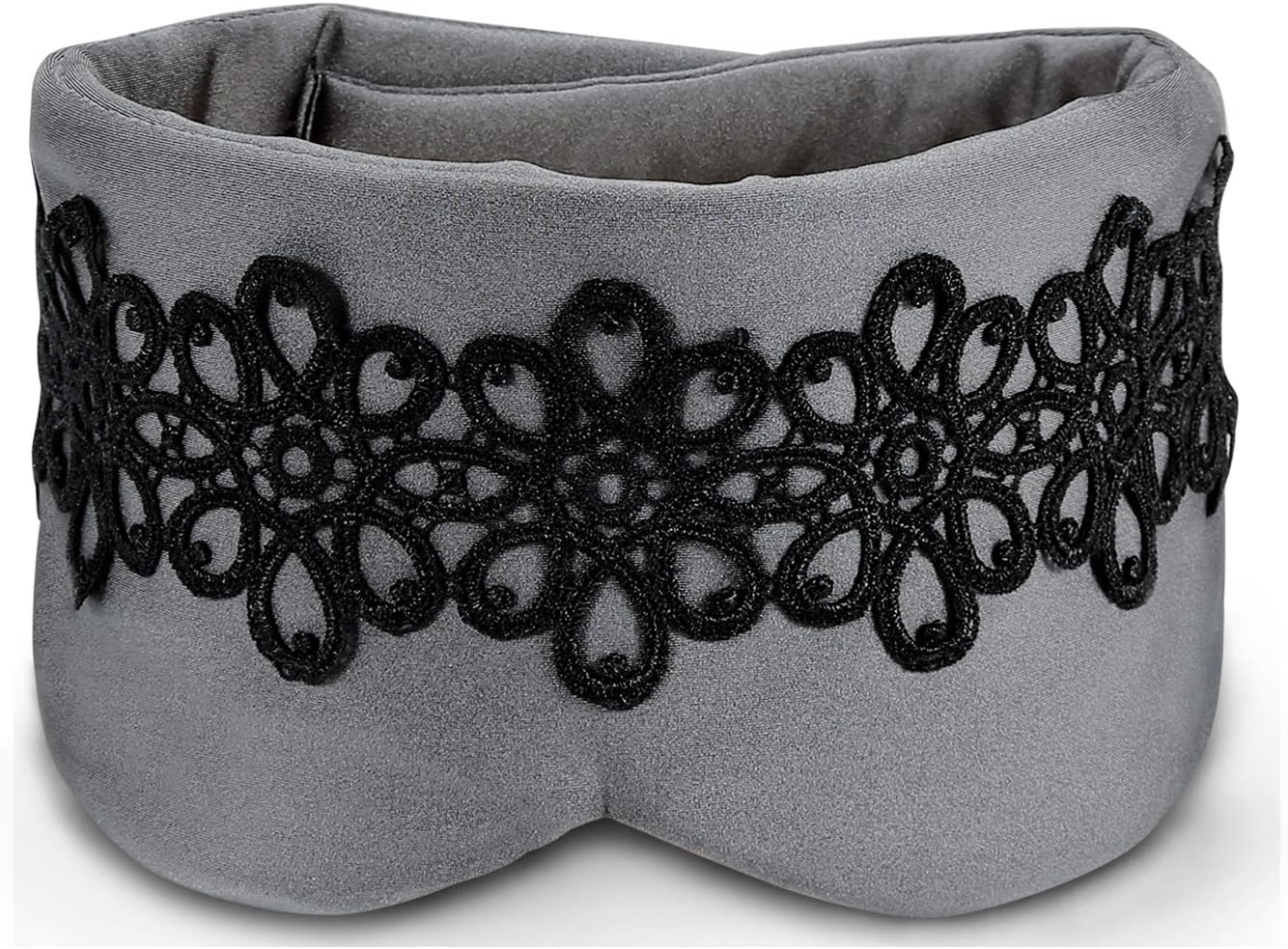 Sleep Mask for Women - Lace Stitching Stylish Sleeping Mask & Breathable Eye Mask for Sleeping, Adjustable Blinder Blindfold Airplane with Travel Pouch, Block Out Light, Best Night Eyeshade Companion