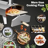 COSTWAY Multi-Fuel Portable Pizza Maker w/ Pizza Stone Stainless Steel Tabletop view 7