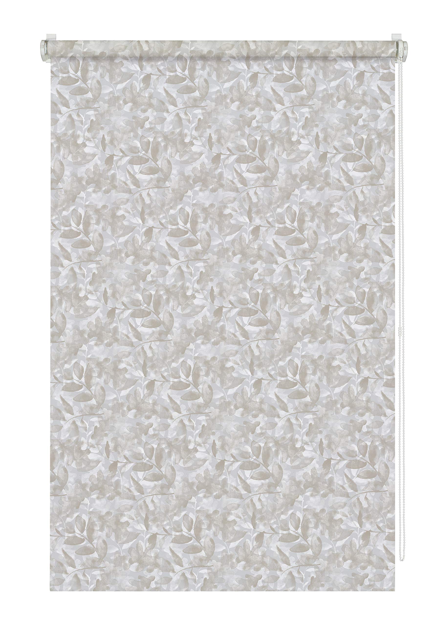 Gardinia Easyfix 36168 Decorative Clamp-On Roller Blind, Opaque, All Mounting Parts Included, Natural Camouflage, Light Grey/Taupe, 60 x 150 cm (W x H)