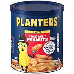 PLANTERS Salted Cocktail Peanuts, Plant-Based