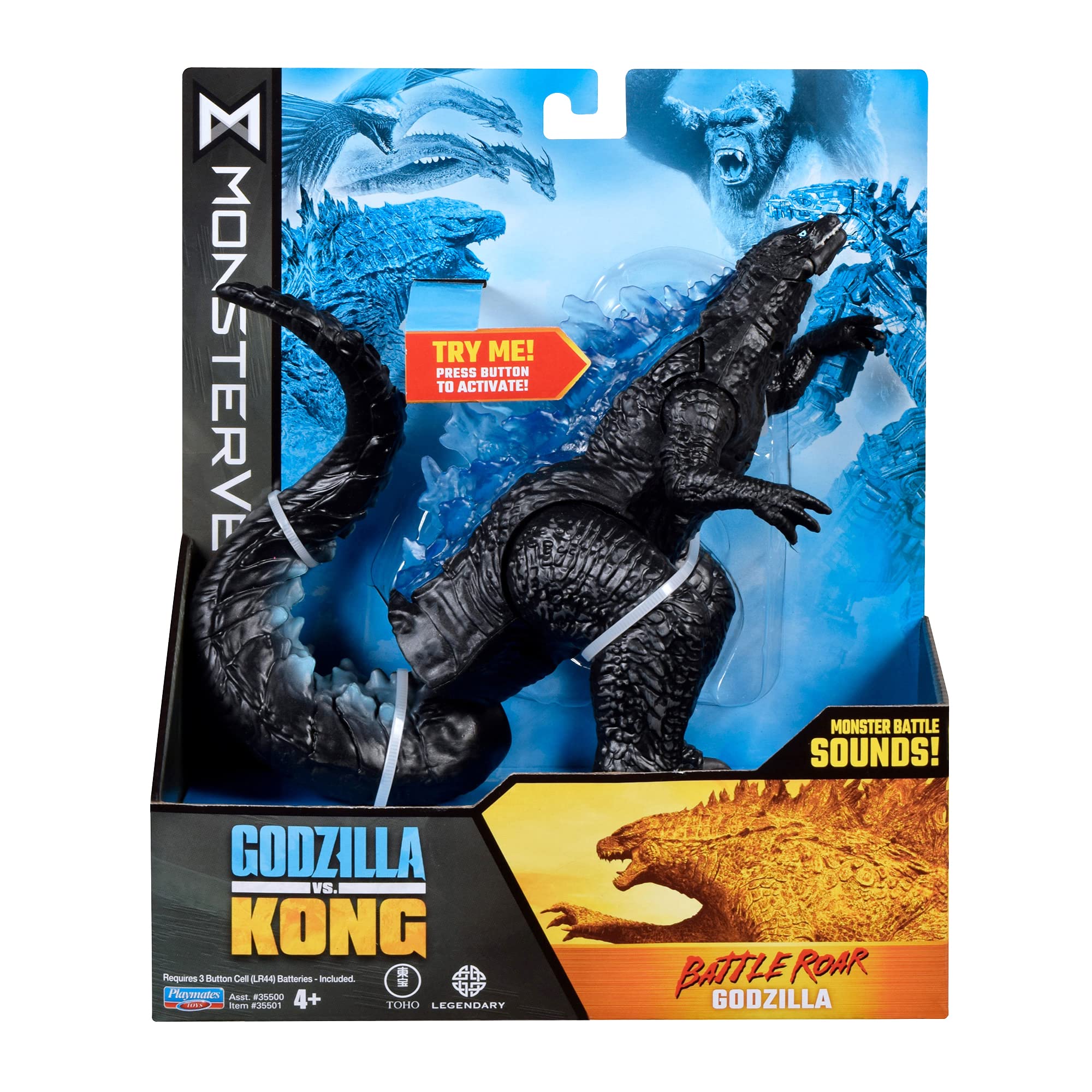 MonsterVerse Godzilla vs Kong Collectable 7 Inch Deluxe, Highly Detailed and Sculpted Articulated Godzilla Action Figure, With Monster Battle Sounds, Suitable for Ages 4 Years+