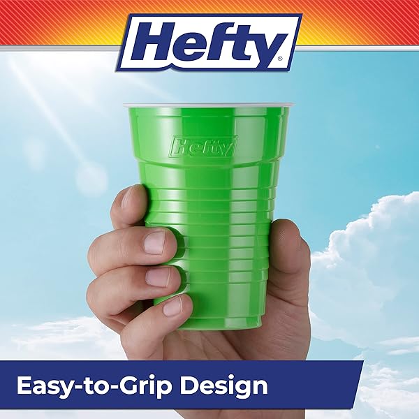 HEFTY EVERYDAY 16 OZ DISPOSABLE PARTY CUPS – 16 FL OZ – 100 / PACK – ASSORTED BRIGHT – COLD DRINK, PARTY