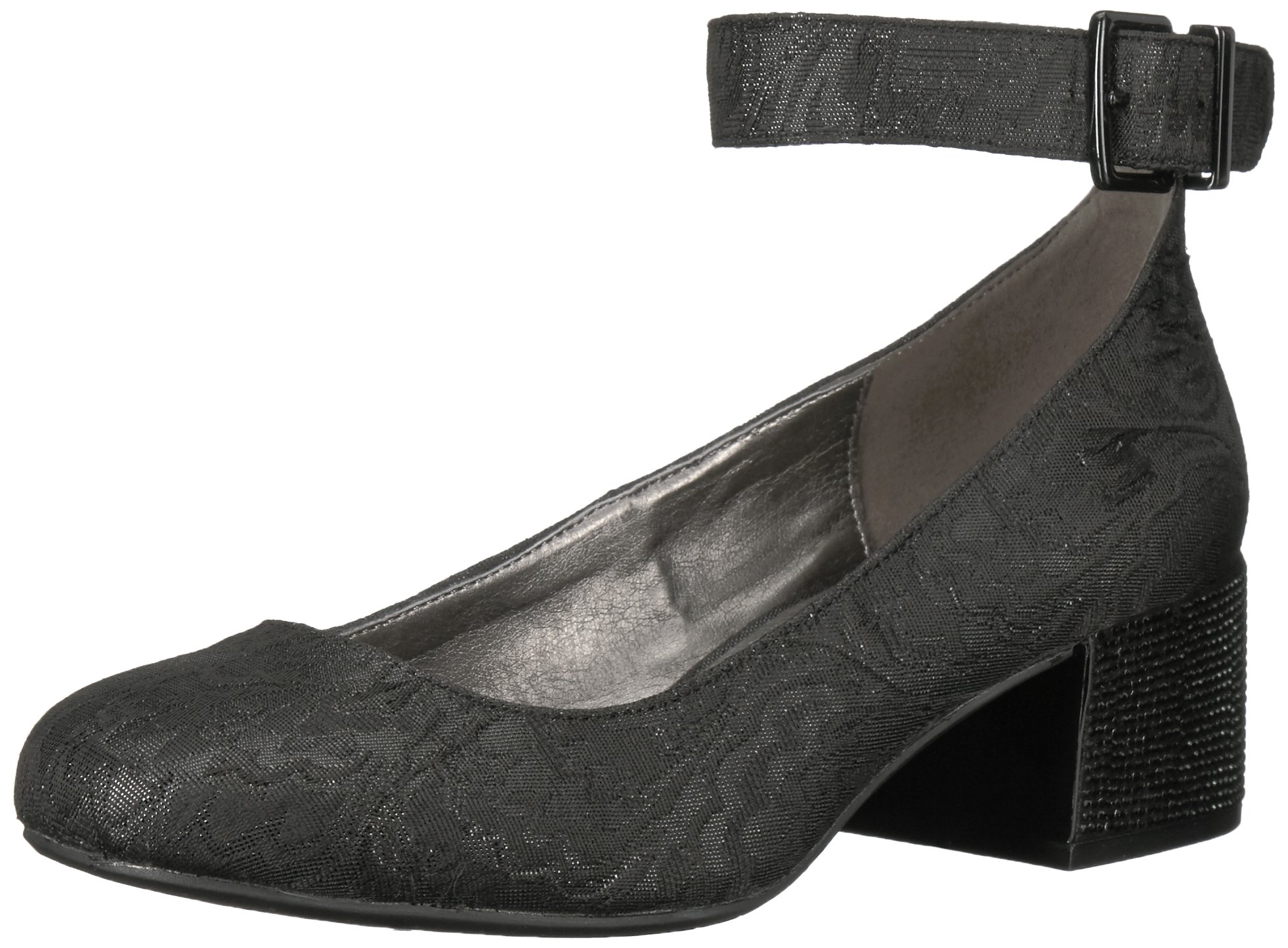 Women's Flip Around Round Toe Pump with Ankle Strap Stars Dress