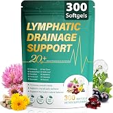Kaseano Lymphatic Drainage Supplement 300 Softgels 21-in-1 Herbal Blend with Echinacea, Dandelion, Burdock Root Lymph System Support Fluid Balance &amp; Immune System for Women &amp; Men