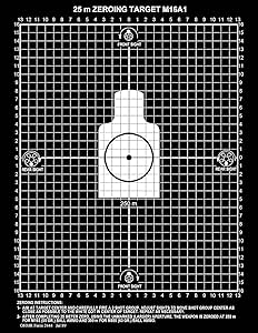 Amazon.com : PlusTactical M16A1 25 Meter Zeroing Target On EZ Peel ...