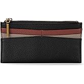 The Sak Neva Large Card Wallet in Leather, 6 Credit Card Pockets, Black Block