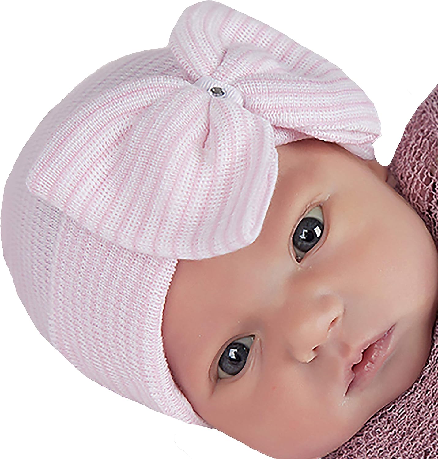 Melondipity Newborn Hospital Hat White 2 ply Hospital