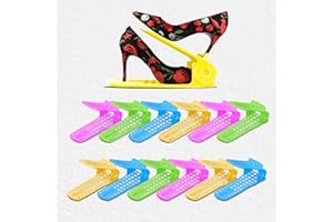 12-Pack Mixed Adjustable Shoe Slot Organizers – Space-Saving Shoe Stackers for Closet, Double Layer Shoe Storage Racks for Sn
